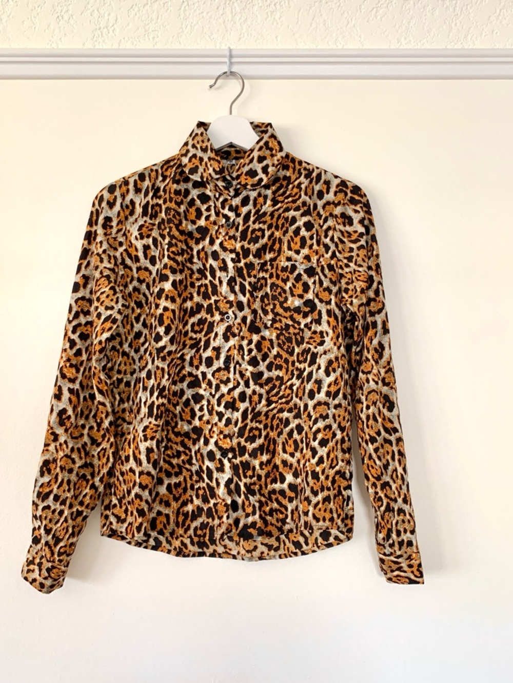 jaguar print long sleeve blouse button front by Livagirl